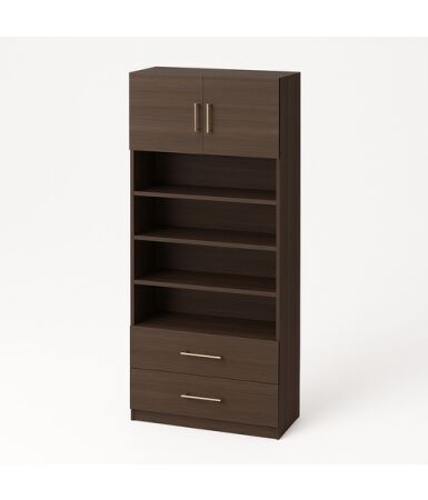 Regał z szufladami na dole i drzwiami na górze