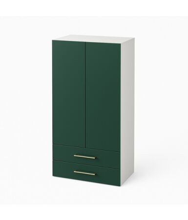 Szafa z szufladami, podwójnymi drzwiami i drążkiem