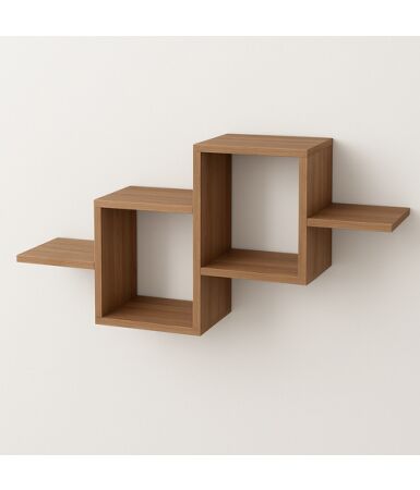 Półka prostokątna podwójna z półkami po bokach