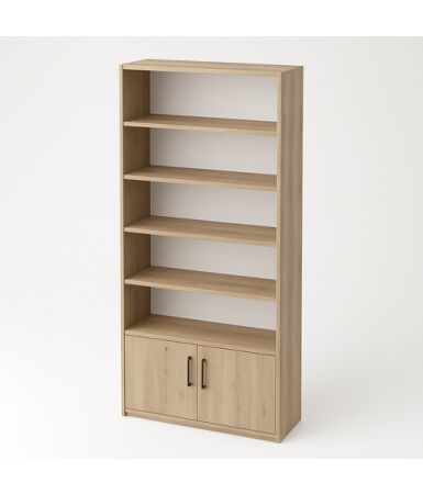 Regał z podwójnymi drzwiczkami na dole